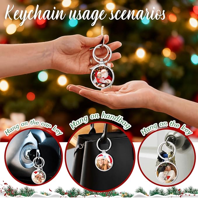 RSQGT Personalized Custom Keychain with Picture - Double Sided Engraving Photo Text Customized Key Chains for Men Boyfriend