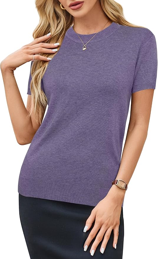 Arach&Cloz Women's Wool Blend Business Casual Essential Fall Layering Pullover Sweaters