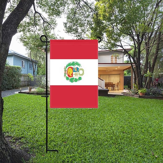 Peru Flag Peruvian Flag, Small Peruvian Garden Flags for Yard Patio Porch Independence Day Patriotic Festival Outdoor Decorations