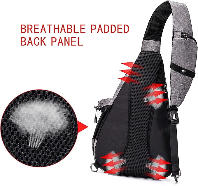 TurnWay Water-Proof Sling bag/Crossbody Backpack/Shoulder Bag with USB Charging Port for Travel, Hiking, Cycling, Camping