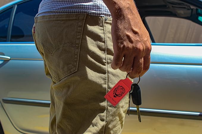 LaserGram Rectangle Keychain, Flag of South Korea, Personalized Engraving Included