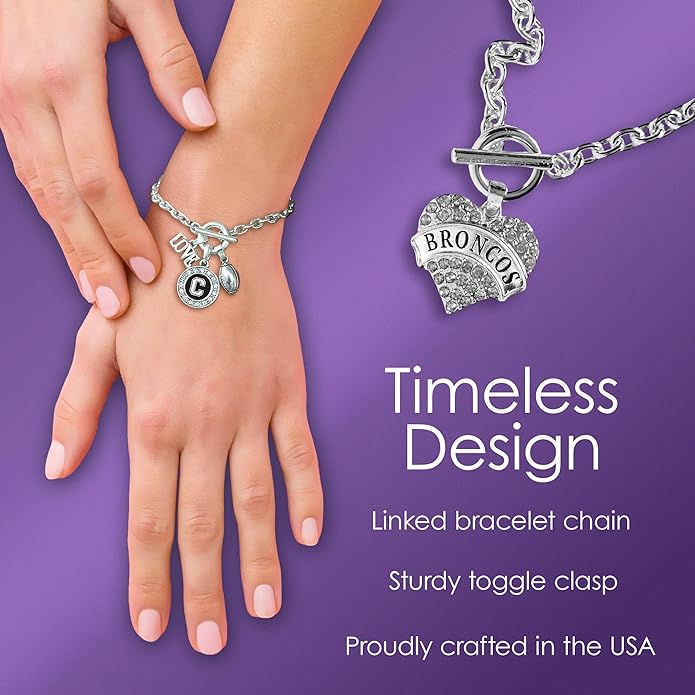 Inspired Silver - Silver Square Charm Toggle Bracelet with Cubic Zirconia Jewelry