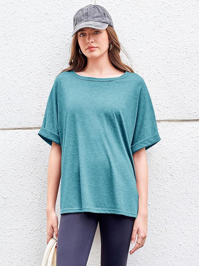 Women Oversized T-Shirt Summer Casual Short Sleeve Loose Tee Tops