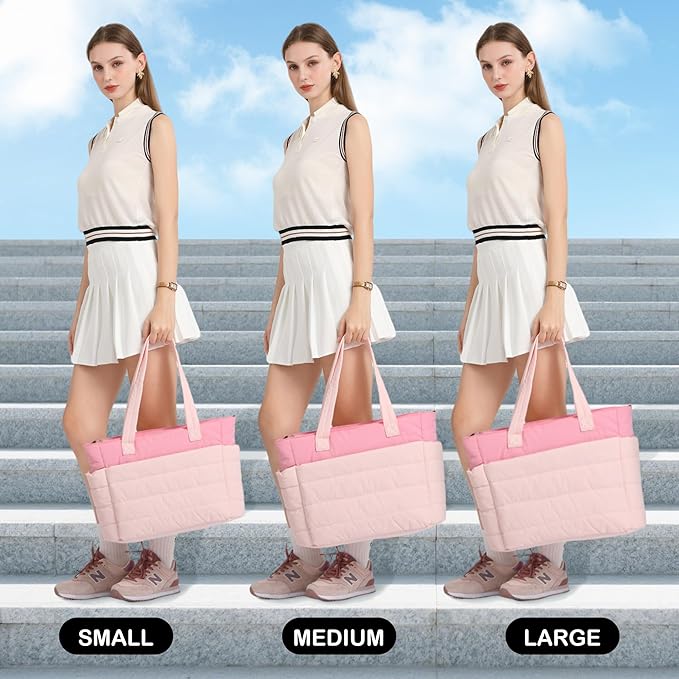 AOCINA Puffer Tote Bag for Women Quilted Work Bag Nurse Bags Women's Shoulder Handbags for Travel Gym Gifts Laptop Purse