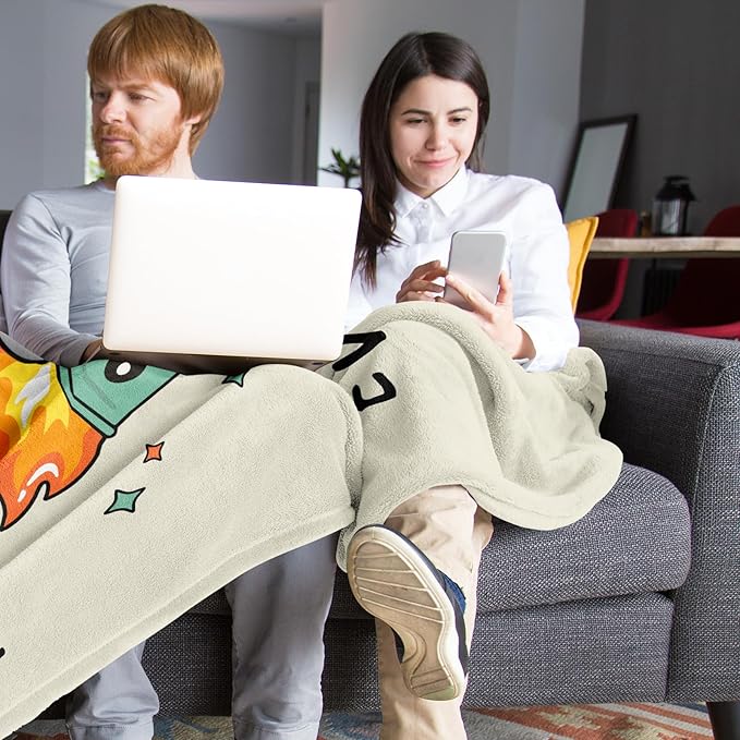 Emotional Support Dumpster Fire, Funny Blanket 60x50in Gifts for Women/Men, Funny Office Gifts for Coworkers, It’s Fine I’m Fine Everything’s Fine, Funny Gifts for Anyone Soft Throw