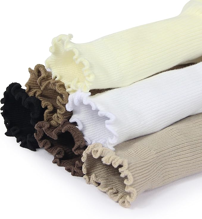 BomKinta Ruffle Socks Women - Turn-Cuff Frilly Sock - Lightweight Cotton Socks