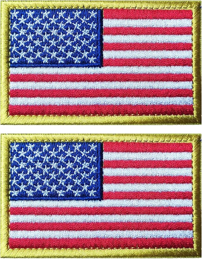 EmWoot 2PCS America US Flag Patch Embroidered Morale Patch Military Tactical Patches Hook and Loop