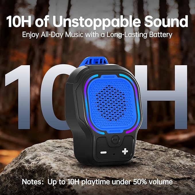 Wearable Bluetooth Speaker, Magnetic Clip-on Wireless Portable Speaker, Mini Loud speaker with 3 Light Modes, 10H Battery, Lightweight, Built-in Mic for Hands-Free Music Calls Outdoor Work, Ideal Gift