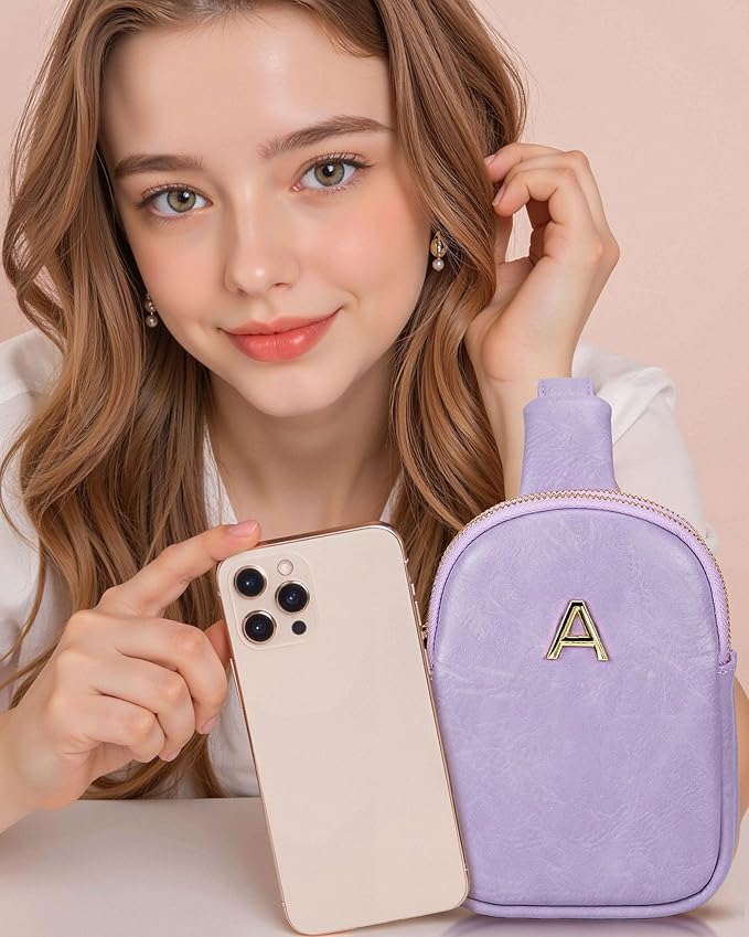 Birthday Gifts for Daughter Granddaughter, Personalized Crossbody Bags with Initial Letters, Teen Girl Gifts Trendy Stuff, Mini Lightweight Sling Purse, Gift for Her, Gift for Teen Girls