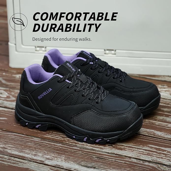 Waterproof Hiking Shoes Women Fashion Sneakers Tennis Walking Shoes Non-Slip Grip Ankle Support, Durable Comfort for Trekking, Trail Running, and Outdoor Adventures