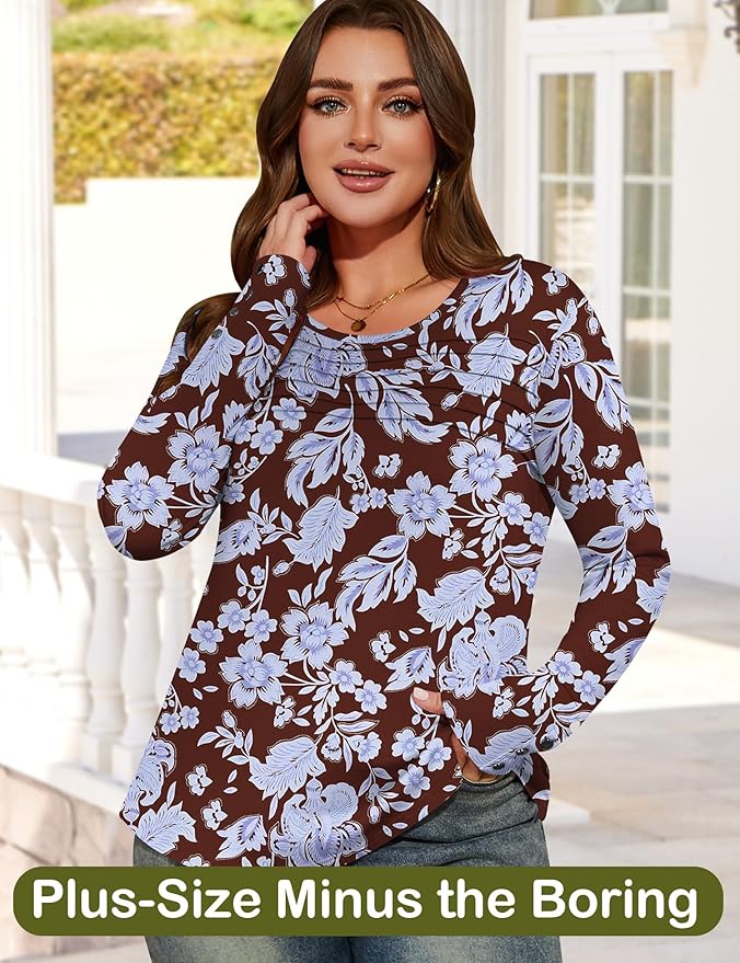 Blouses for Women Dressy Casual Long Sleeve Fall Fashion Tops Trendy Outfits for Work Office Shirts Thicker Clothes