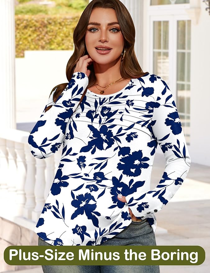 Blouses for Women Dressy Casual Long Sleeve Fall Fashion Tops Trendy Outfits for Work Office Shirts Thicker Clothes