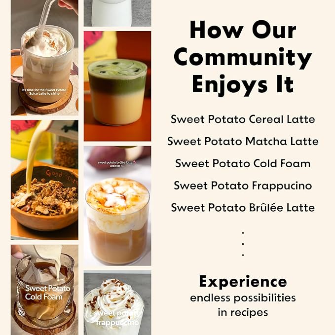 KimlyParc Real Sweet Potato Latte Mix, 10 oz | Allulose-Sweetened, Vegan & Caffeine-Free Korean Goguma Latte Powder | Plant-Based, Gluten-Free Drink