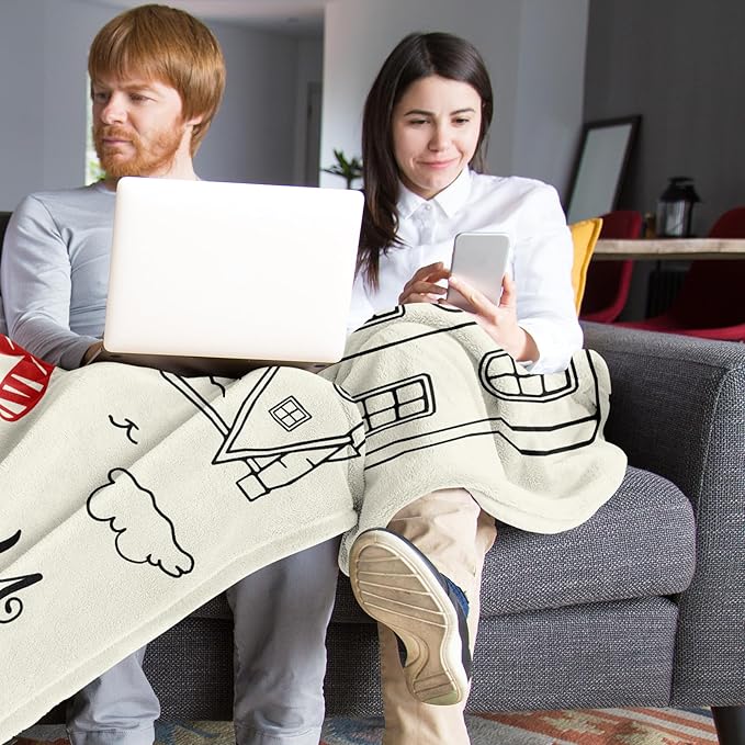Unique Gifts for Best Friend Women/Men, I Wish You Lived Next Door Blanket, Bestie Coworkers BFF Friendship Birthday Gift for Women Soft Throw 50" x 60"