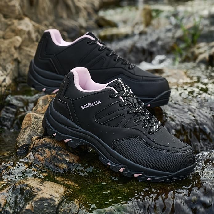 Waterproof Hiking Shoes Women Fashion Sneakers Tennis Walking Shoes Non-Slip Grip Ankle Support, Durable Comfort for Trekking, Trail Running, and Outdoor Adventures
