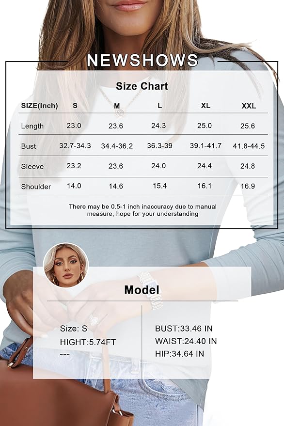 Newshows Women's Wool Blend Warm Long Sleeve Undershirt Stretchy Basic Business Casual Shirts Soft Layering Tops