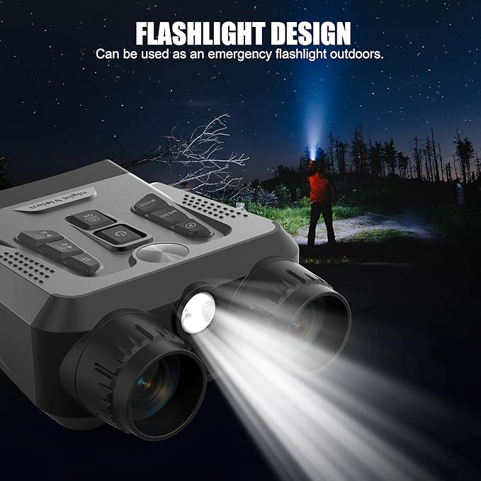 4K Night Vision Goggles - Night Vision Binoculars for Adult, 10X Digital Zoom, 3'' HD Screen, Up to1640FT Viewing Range, with 64GB TF Card to Save Photos Videos, Camping Hiking Security Gifts for Men