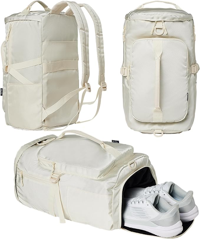 Gym Bag for Women with Shoe Compartment and Wet Pocket Convertible Gym Backpack workout Duffel Bag Multiple Pockets 30L