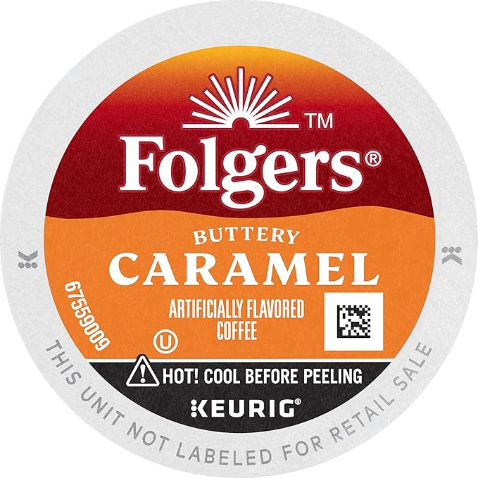 Folgers Buttery Caramel Flavored Coffee, 72 Keurig K-Cup Pods