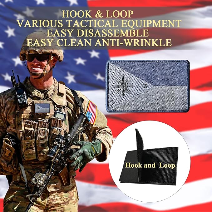 EmWoot 2PCS Philippines Flag Patch Embroidered Morale Patch Military Tactical Patches Hook and Loop(Khaki)