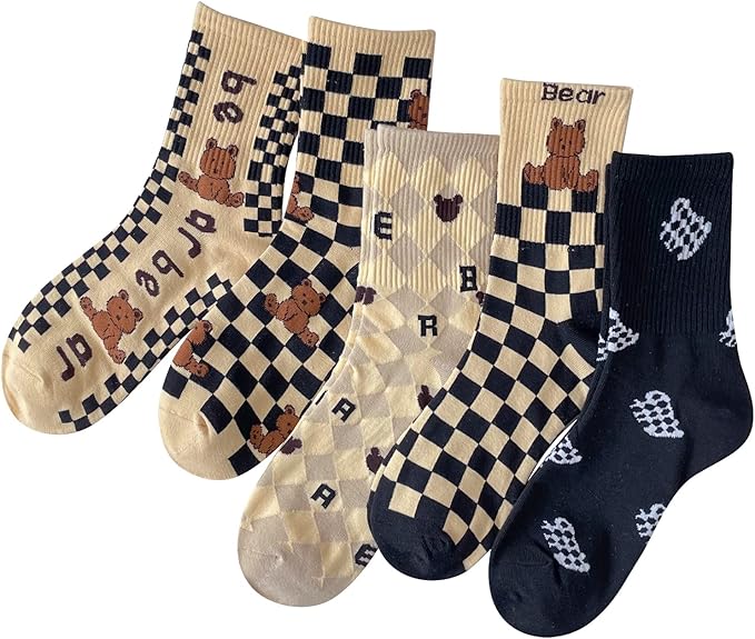 IIG 3-6 Pairs Womens Cute Animal Patterned Funny Novelty Cotton Crew Socks