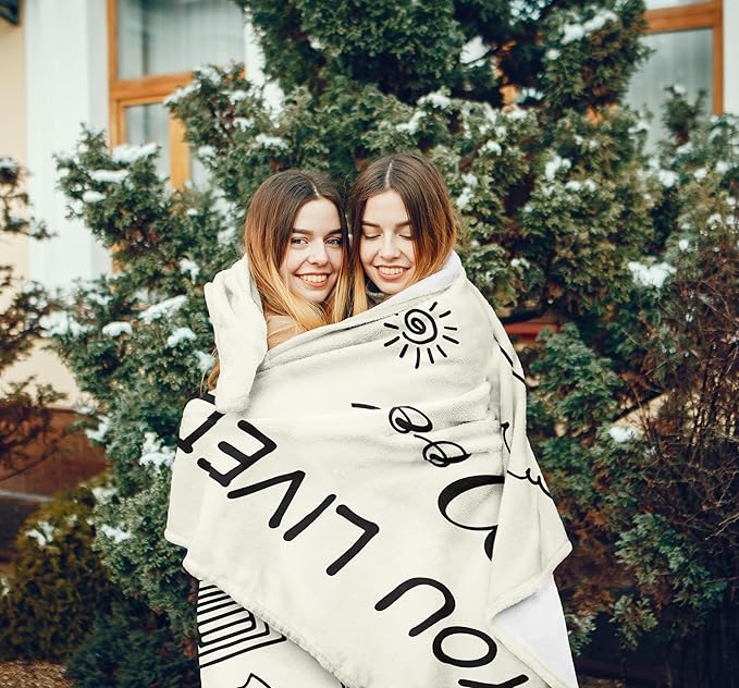 Unique Gifts for Best Friend Women/Men, I Wish You Lived Next Door Blanket, Bestie Coworkers BFF Friendship Birthday Gift for Women Soft Throw 50" x 60"