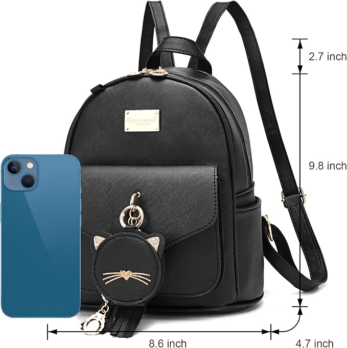 I IHAYNER Girls Fashion Backpack Mini Purse Backpack for Women Small Leather Backpack Purse for Teen Girls with Coin Purse | Backpack Purse, with Coin Purse