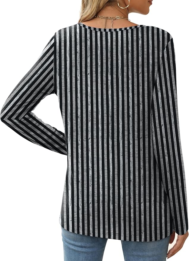 XIEERDUO Long Sleeve Shirts for Women Casual Crew Neck Basic Fall Tops Loose Fit Comfy