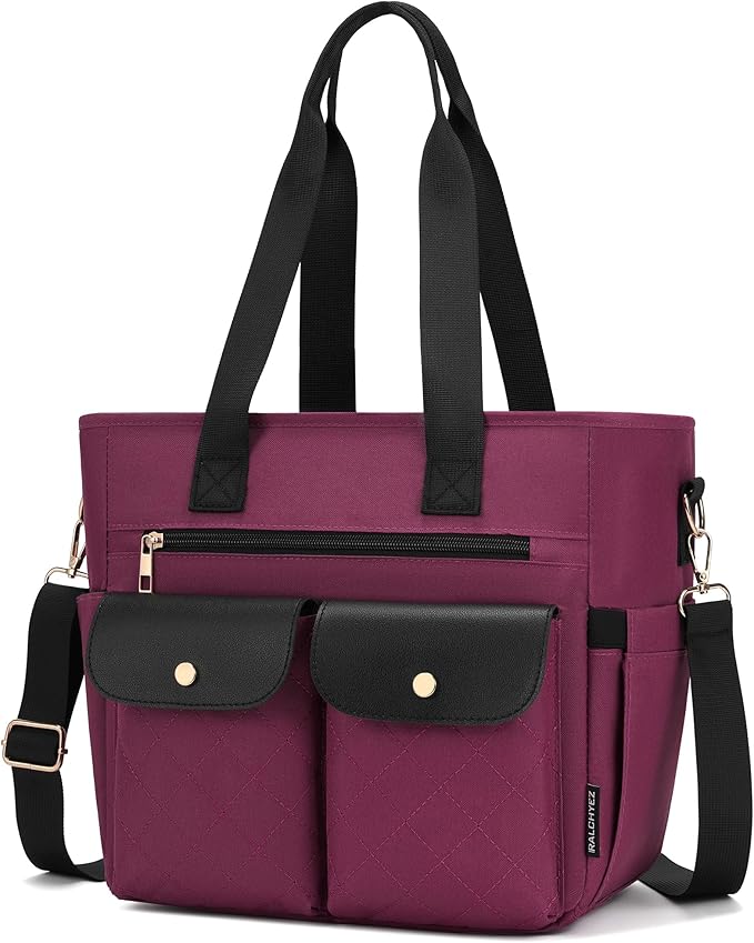 RalChyez Lunch Box for Women, Large Lunch Tote Leakproof Adult Lunch Bag Insulated Lunch Cooler Purse with Storage Pocket for Work Picnic Beach Trip Purple