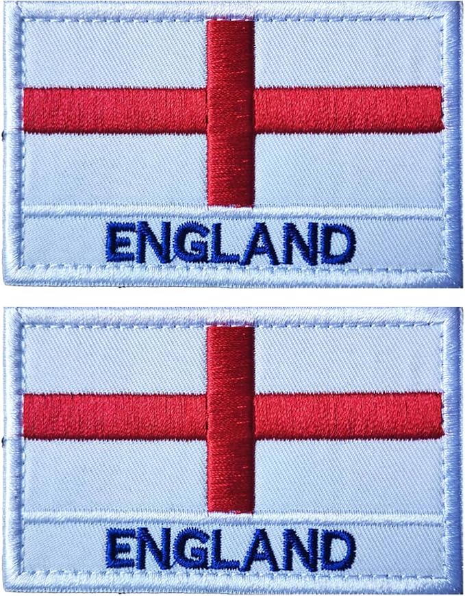EmWoot 2PCS England Flag Patch Embroidered Morale Patch Military Tactical Patches Hook and Loop