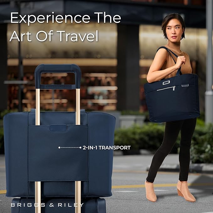 Briggs & Riley Traveler Tote Bag - Nylon Tote Bag for Weekend Travel & Work, Smooth Zipper Closure - Baseline Collection