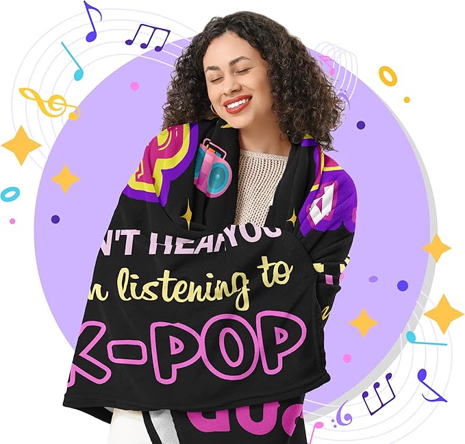 Turelos Kpop Merch, Kpop Blanket, Kpop Gifts, K Pop Birthday Decorations, K Pop Blanket 60x50in, Kpop Gifts for Girls/Women, Kpop Merchandise, Kpop Blankets for Girls for Christmas Birthday