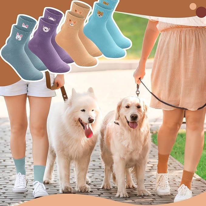 Eurzom 10 Pairs Socks Womens Crew Elastic Ankle Length Cotton Socks Aesthetic Cute Lightweight Low Cut Gifts for Women