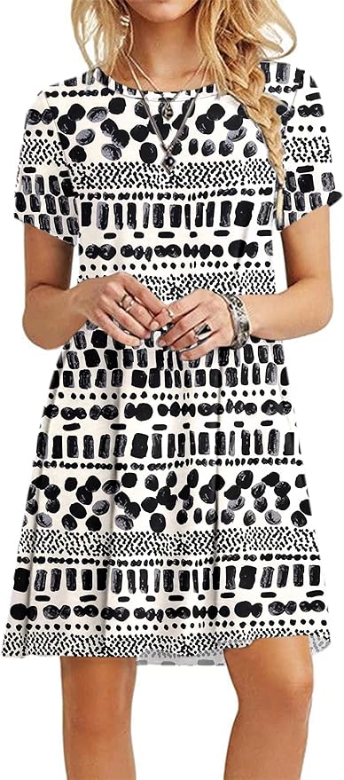 MOLERANI Women's Casual Plain Simple T-Shirt Loose Dress