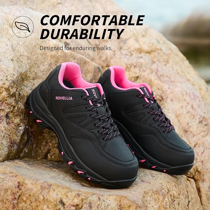 Waterproof Hiking Shoes Women Fashion Sneakers Tennis Walking Shoes Non-Slip Grip Ankle Support, Durable Comfort for Trekking, Trail Running, and Outdoor Adventures