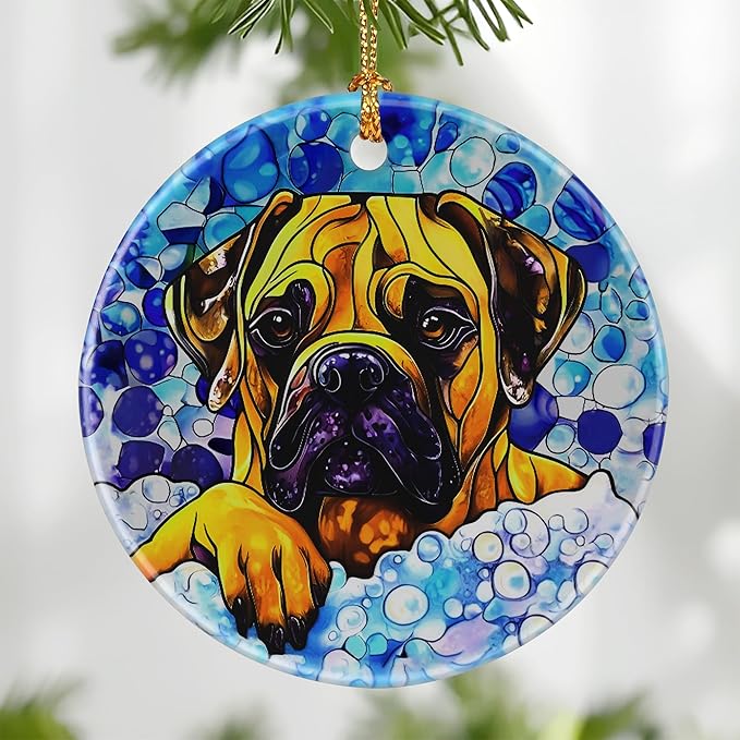 Bullmastiff Dog Ornament, Christmas Ornament – Christmas Tree Decor, Holiday Decoration, Stocking Stuffer, Festive Gift Idea, Gifts for Dog Lover, Friends, and Family