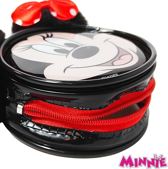 LUV HER Disney Minnie Coin Purse Keychain with Plush Ears – Includes 2 Hair Clips – Girls’ Accessory Set, Great Gift, Party Favor, Ages 3+