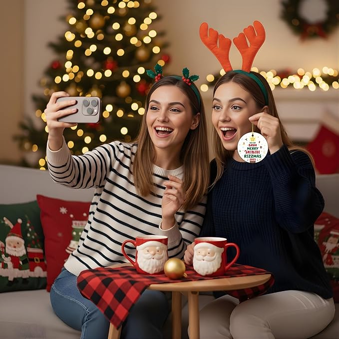 67 Funny Christmas Ornament – Meme Teen Slang No Cap Bruh Skibidi Rizzmas 2025 Acrylic Ornament for Teens, Viral Gen Z Holiday Decor, Stocking Stuffer, Secret Santa Gift, Trendy Xmas Meme Collectible