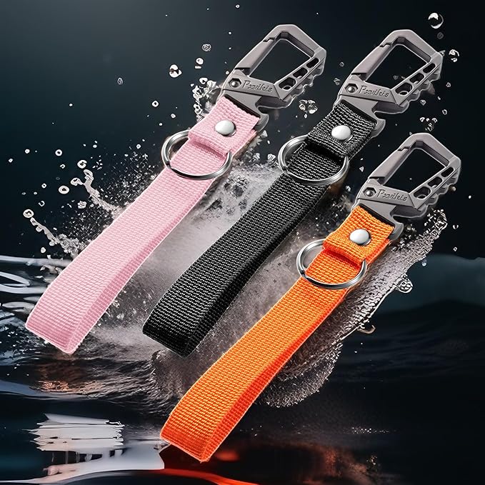 Pxvikis Metal heavy duty key chain carabiner clip bottle opener wrist lanyard ring car key fob unisex for men and women