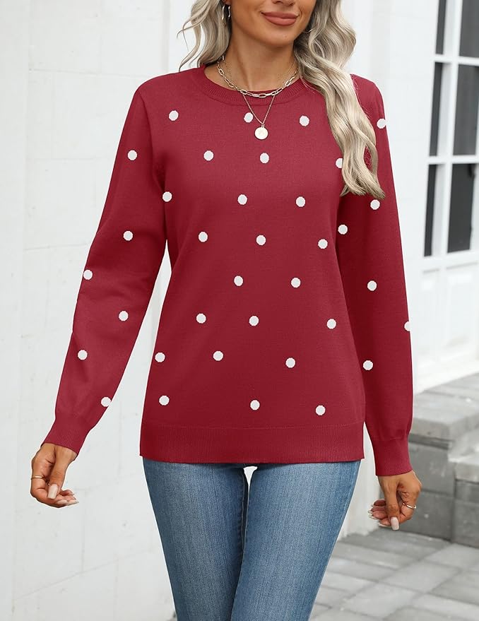 Zeagoo Womens 2026 Fall Sweaters Long Sleeve Tops Classic Crew Neck Pullover Sweaters Loose Dressy Casual Basic Clothes