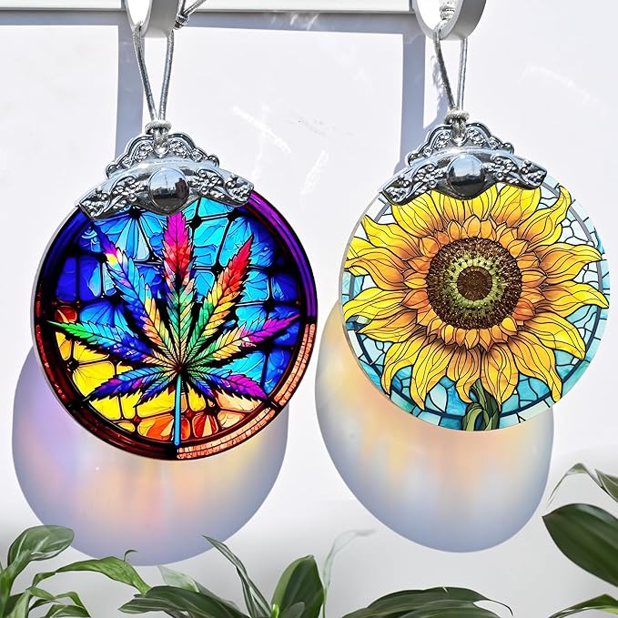 Jocidea Maple Leaf Ornament Glass Hanging Ornament for Christmas, Thanksgiving, Birthday, Holiday Decorations and Xmas Gifts Ideas