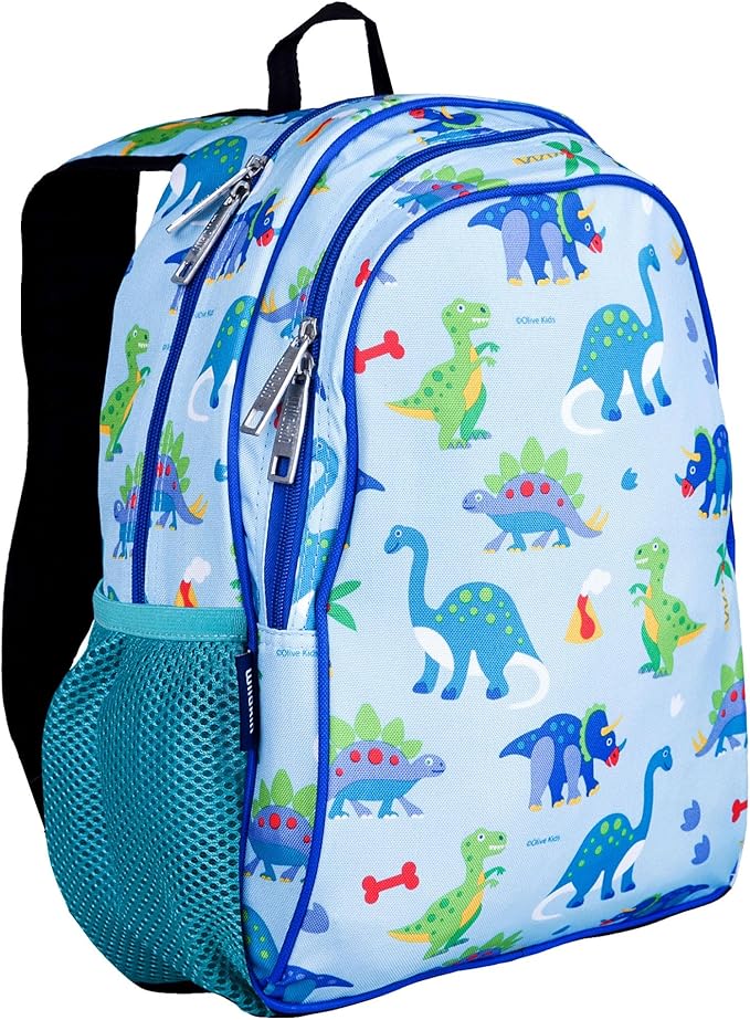 Wildkin 15-inch Kids Backpack – Durable, Padded, Adjustable for School & Travel - Dinosaur Land