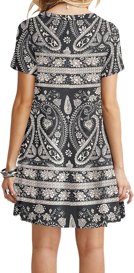 MOLERANI Women's Casual Plain Simple T-Shirt Loose Dress