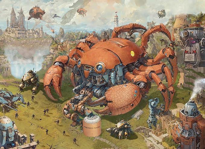 Puzzles for Adults 1000 Pieces: Steampunk Art Puzzle, Brain Challenging Unique Shaped Jigsaw Puzzle for Game Night, Family, Friends, Size 26.6 x 19.2