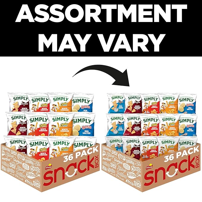 Simply Snacks Variety Pack, 0.875 Oz, 36 Count, Packaging May Vary