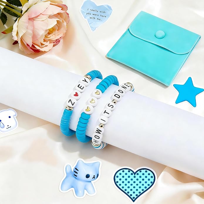 J6&H6 3 Pcs KPop Merch Bracelets Set, K-Pop Stuff Fans Cosplay Merchandise Gifts Outfit Costume Accessories Friendship Jewelry for Birthday Christmas Stocking Stuffers Party Favors