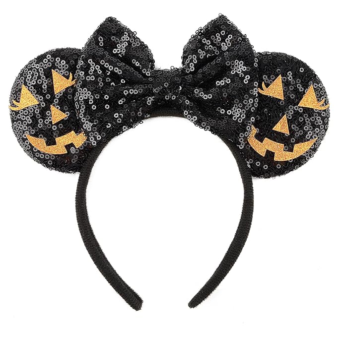 HoveBeaty Mouse Ears Headbands Shiny Sequin Bows Hairband Hair Accessories for Holloween Cosplay Parties