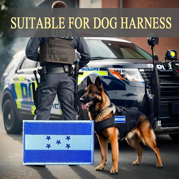 EmWoot 2PCS Honduras Flag Patch Embroidered Morale Patch Military Tactical Patches Hook and Loop