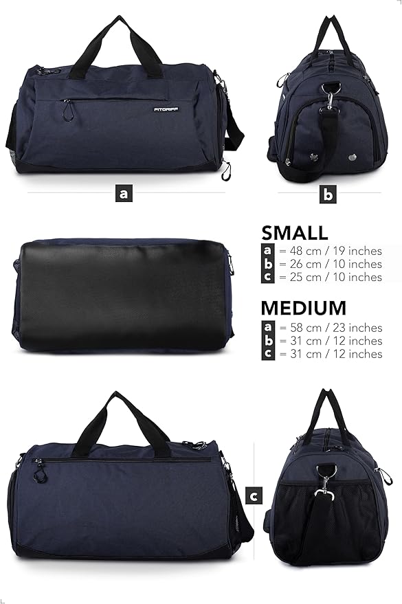 Fitgriff® Gym Bag for Men & Women with Shoe & Wet Compartment - Duffle Bag for Travel, Sports, Fitness & Workout