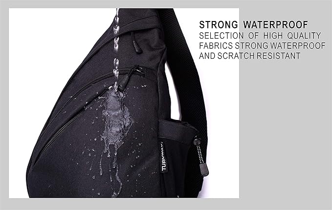 TurnWay Water-Proof Sling bag/Crossbody Backpack/Shoulder Bag with USB Charging Port for Travel, Hiking, Cycling, Camping